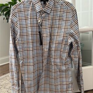 Men's Plaid Shirt - Blue and Brown